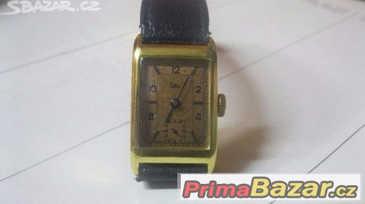 Edo Watch 14k Panske svycarske naramkove hodinky 30leta plne – fotografie 2