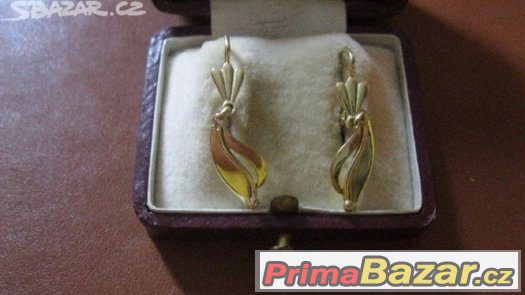 damske prvorepublikove elegantní zlaty NAUSNICE 14K-585 delk – fotografie 1