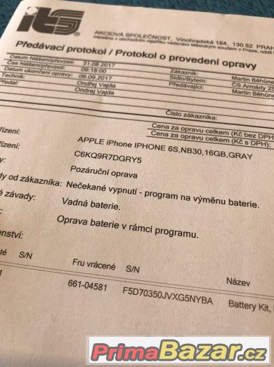 iPhone 6s 16gb space grey - Vyměněná baterie – fotografie 2