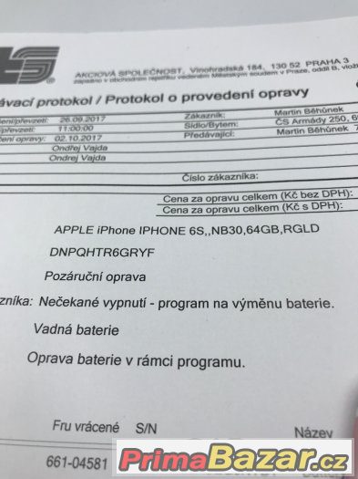 Apple iPhone 6s 64GB Růžově zlatý - nová originál baterie – fotografie 2