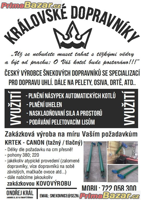 Šnekový dopravník pro dopravu uhlí, obilí, pelet – fotografie 4