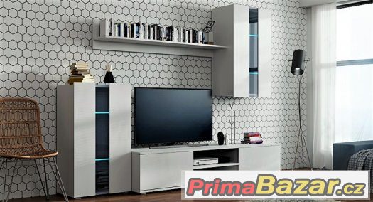 Obývací stěna Metrix, bílá – fotografie 1