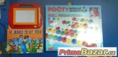 Hračky - dětská kreslící tabule, počty