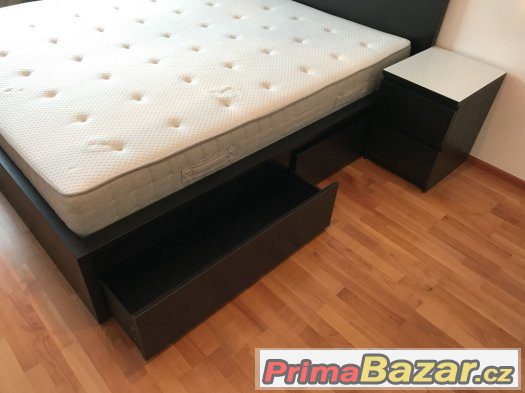 Postel s úložným prostorem + matrace, noční stolky 180x200 – fotografie 2