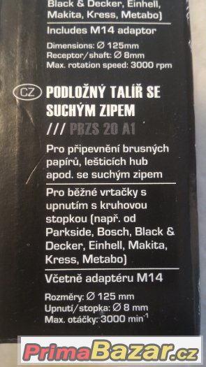 Podložný talíř na vrtačku se suchým zipem – fotografie 2