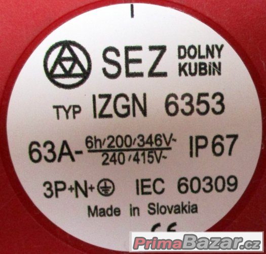 Třífázová zásuvka - 5 pólová, 63A / 400V, krytí IP 67 – fotografie 4