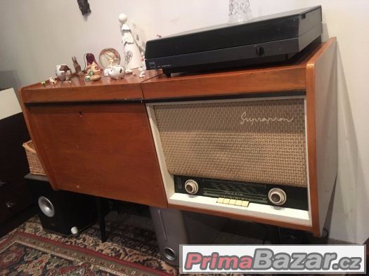 Radio s Gramofonem SUPRAPHON stylový retro kus – fotografie 2