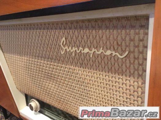 Radio s Gramofonem SUPRAPHON stylový retro kus – fotografie 3