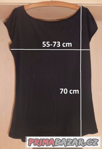 Černé dámské nošené pružné triko s aplikací, vel. XL - 44. – fotografie 4