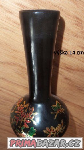 Prodej 2 čínských černých malovaných váziček – fotografie 2
