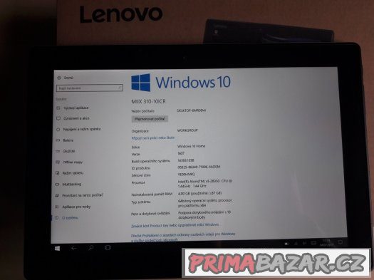 Lenovo Miix 310-10ICR Silver 64GB + dock s klávesnicí – fotografie 3