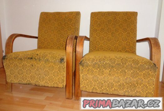 Párová křesla cca z 50, let k přečalounění. – fotografie 2
