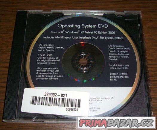 Originál Windows XP Tablet PC Edition MUI DVD OEM HP – fotografie 1