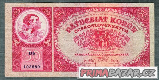 Staré bankovky 50 korun 1929 pěkný stav – fotografie 1