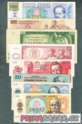 Staré bankovky - sestava 1961-1988 -- 8 kusů