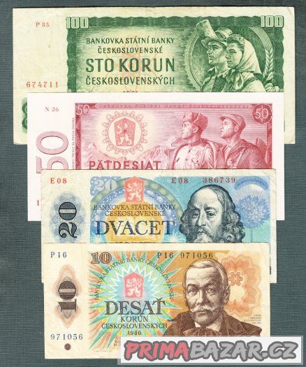 Staré bankovky - sestava 1961-1988 - 4 kusy – fotografie 1
