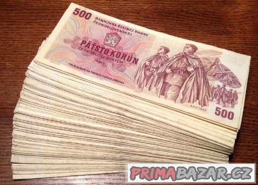 Staré bankovky 500 kčs 1973 balíček 100 kusů – fotografie 2