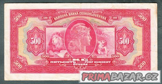 Staré bankovky 500 korun 1929 NEPERFOROVANA – fotografie 2