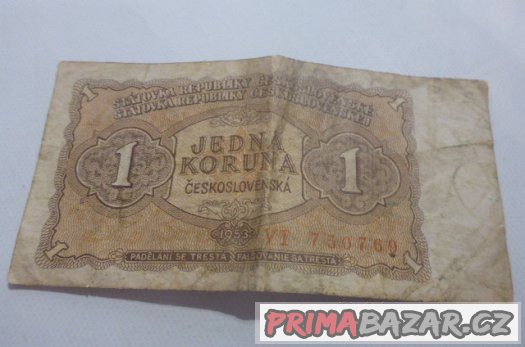 Bankovka 1 Koruna cena 800 korun – fotografie 1