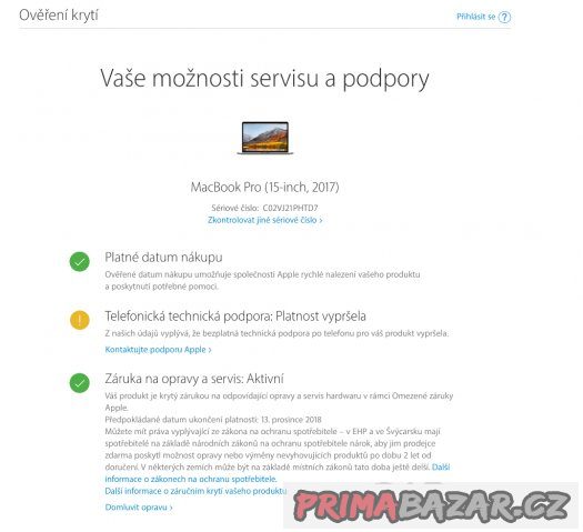 Macbook PRO 15" 2017 - NOVÝ nepoužitý - Apple záruka – fotografie 5