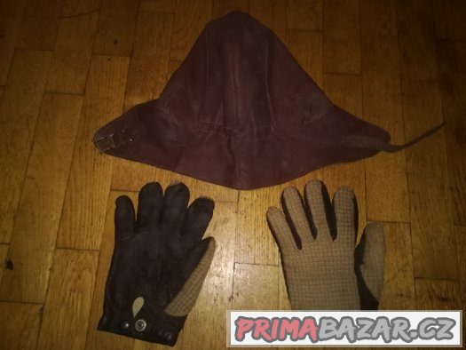 Kožená kukla+kožené rukavice Jawa 250 – fotografie 1