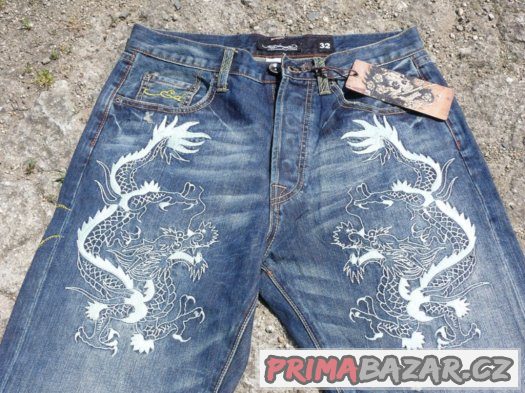 Pánské rifle ED HARDY Grindhouse Rhinestone - vel. 32/34 – fotografie 1