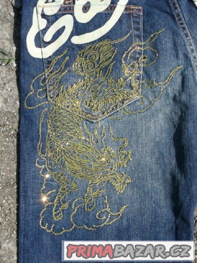 Pánské rifle ED HARDY Grindhouse Rhinestone - vel. 32/34 – fotografie 5