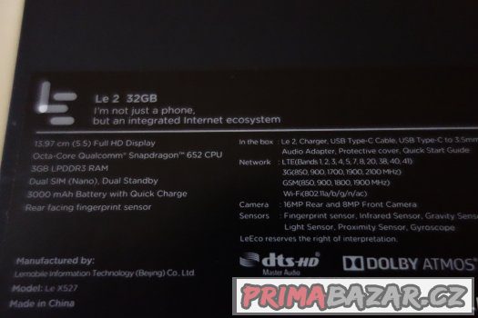 LeEco LE 2 X527 - CZ ZÁRUKA + PŘÍSLUŠENSTVÍ – fotografie 5