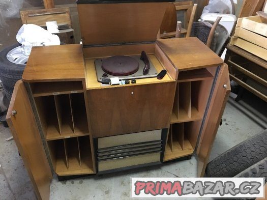 Skříňový elektrický gramofon SUPRAPHON LE55 r.v. 1957 – fotografie 2