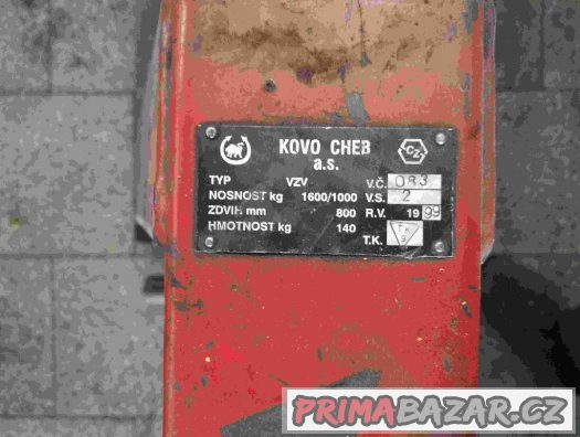 Prodej paletového vozíku Kovo Cheb 1600/1000 – fotografie 4