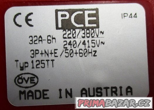 Třífázová zásuvka - 5 pólová, 32A / 400V, krytí IP 44, TT – fotografie 3
