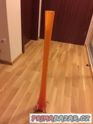 Moderní, oranžová, skleněná váza - NOVÁ
