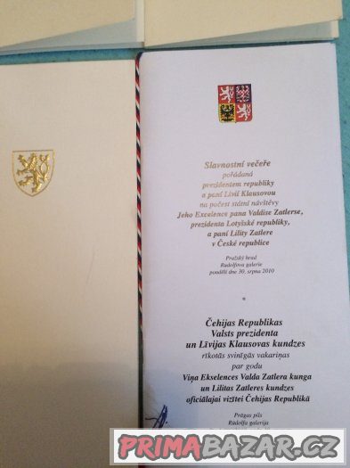 Prezidentské programy a menu V.Klause a Livie Klausové – fotografie 2