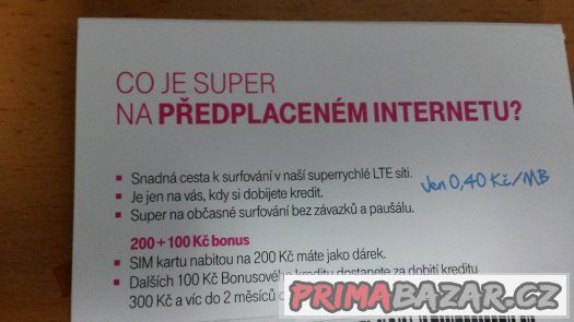 Sim karta internet T-Mobile 500Mb kredit – fotografie 1