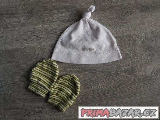Čepička + rukavičky ,2 - 6 měs. – fotografie 1