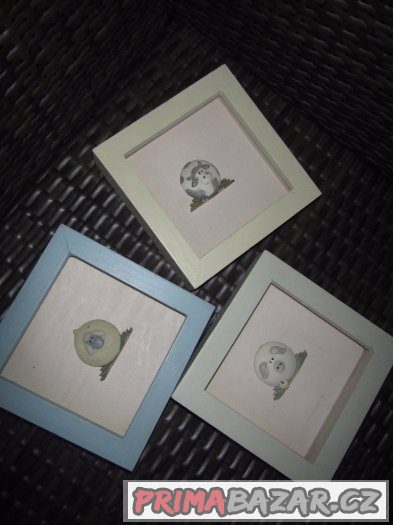Set, 3x obraz plastika, rámek, dekorace na chalupu - – fotografie 3