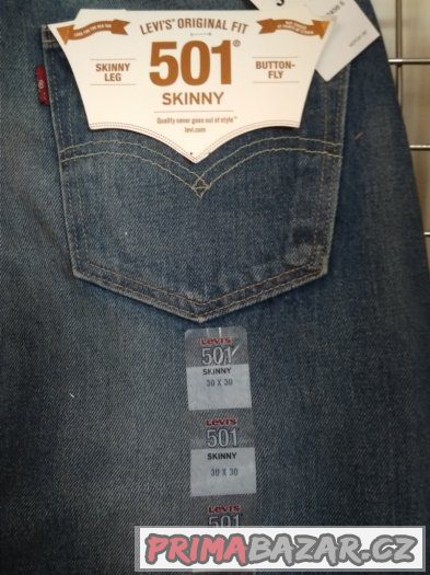 Pánské džíny Levis, skinny 501, W 30 L 30 – fotografie 3