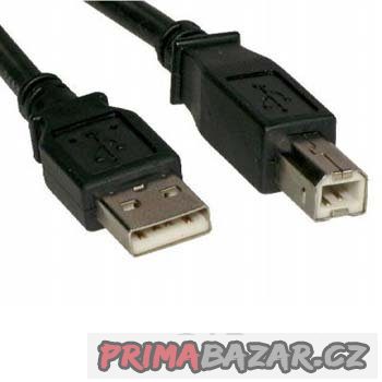 USB 2.0 propojovací černý kabel A-B, 5 metrů, nerozbalený, k – fotografie 1