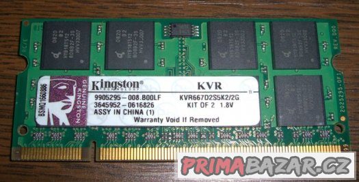 Notebooková paměť SO-DIMM 1 GB DDR2-667  FUNKČNÍ – fotografie 2