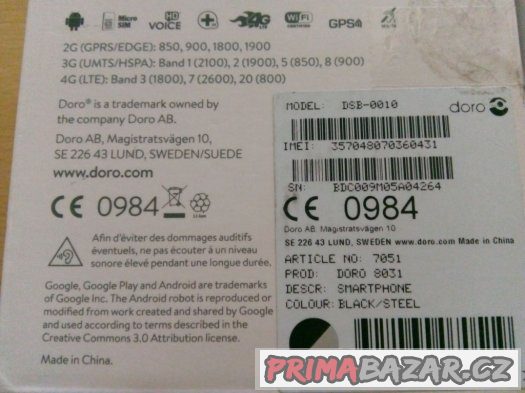 Doro 8031 černý 4,5" LTE Kamera GPS WiFi, SOS (záchranné) Tl – fotografie 3