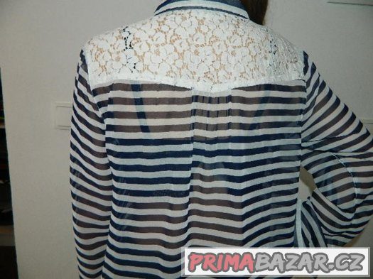 GINA pruhovaná košile s krajkou – fotografie 2