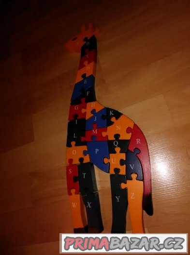 Dřevěné puzzle žirafa – fotografie 1
