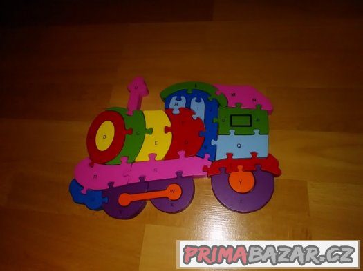 Dřevěné puzzle mašinka – fotografie 1