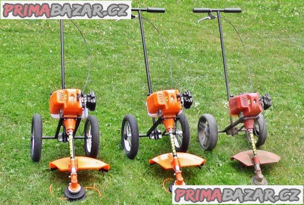 ABSOLUTNÍ NOVINKA NA TRHU –a POUZE U NÁS- /NÁŠ VLASTNÍ ORIGINÁLNÍ VÝROBEK/ Pojízdný -kolečkový- křovinořez ABSOLUT KK-M-52ccm – fotografie 1