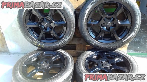 5x112 R16 - černá hliníková originál sada Audi - 225/55 R16 – fotografie 1