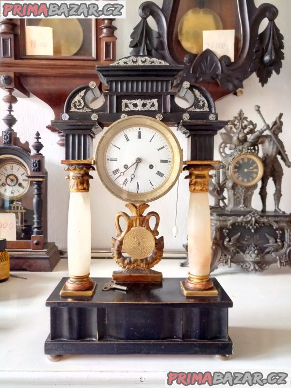 Starožitné sloupkové hodiny Biedermeier. – fotografie 2