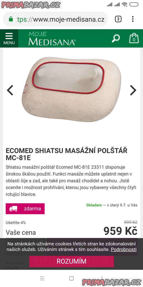 Prodám masážní polštář – fotografie 1
