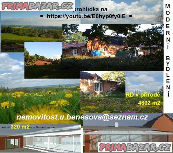 RD(novostavba) nedaleko Prahy v přírodě,pozemek4802m2,RD320m2+bus,vlak,D3,bazén,krb.vlož. – fotografie 4