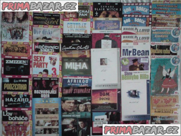 100 originál DVD filmů+pohádek v pošetkách od9 Kč