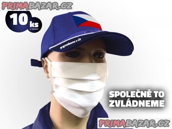 Vysoce kvalitní bavlněná rouška (ústenka) s úvazem – fotografie 1